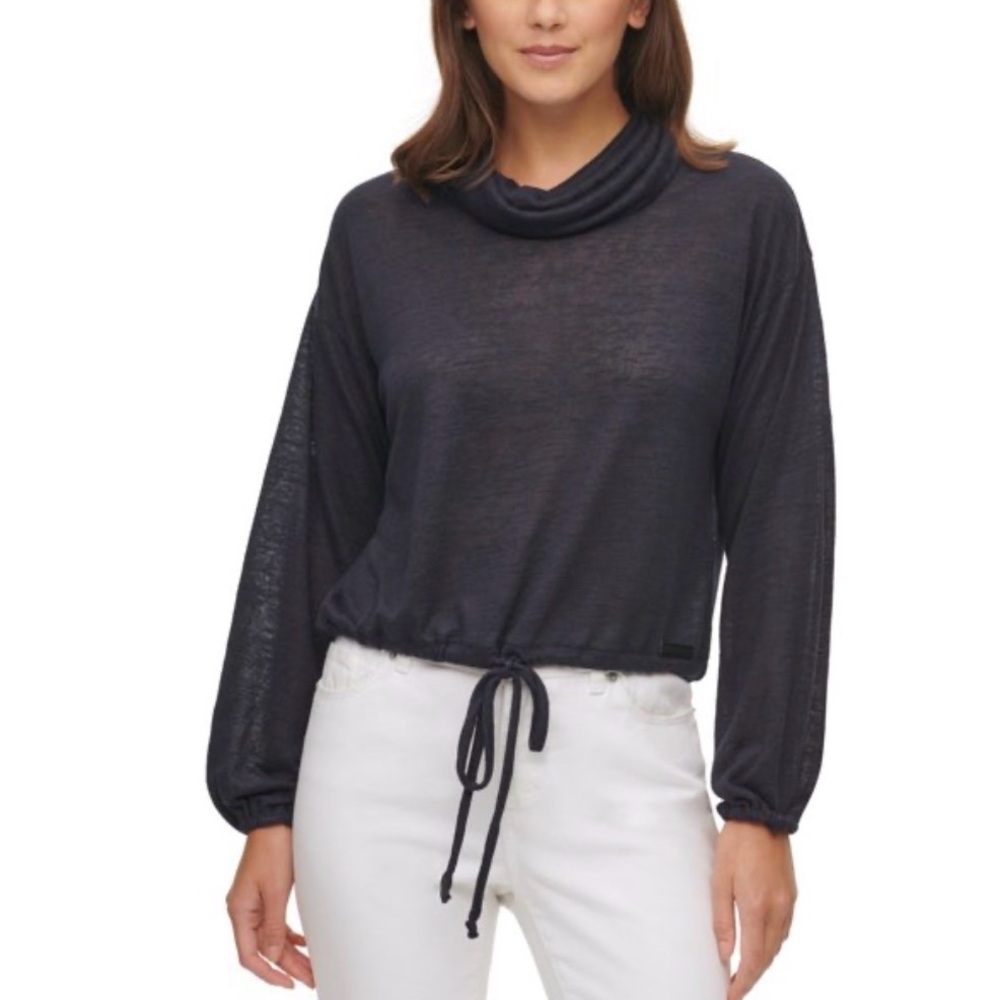 DKNY Dark Blue Cowl Neck Sweater